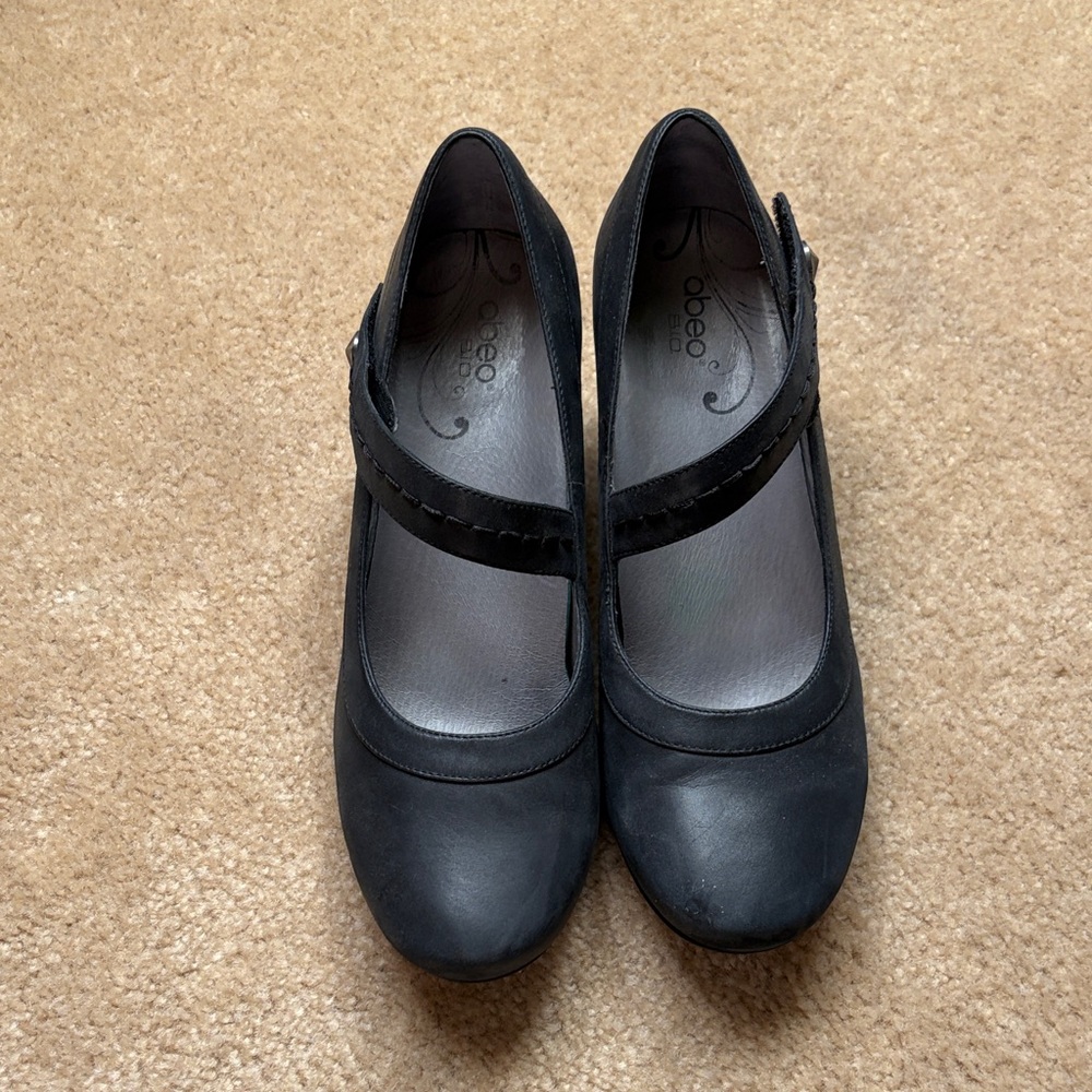 Abeo Bio System Rebeka Mary Jane Black Leather Women's Shoes Size 10